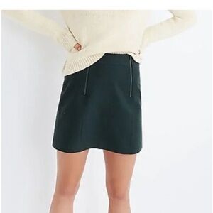 Madewell Uptown Zip Mini Skirt in Green Size 00